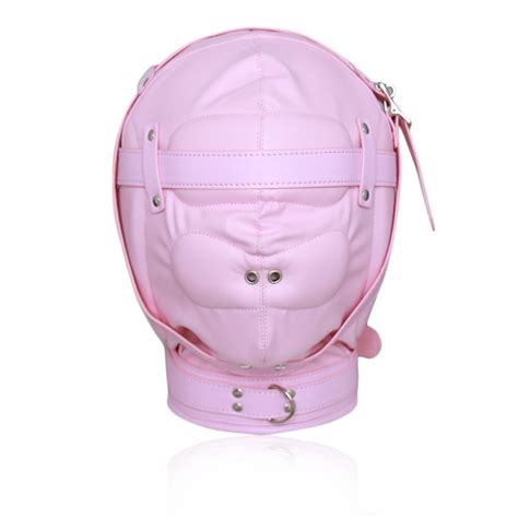 Top Pink Leather Sex Mask Headgear Bondage Harness Mask Adult Sex Toys