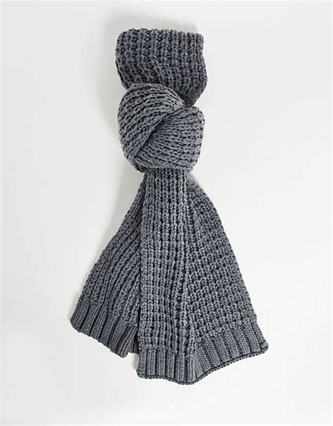 asos design gebreide sjaal  grijs asos