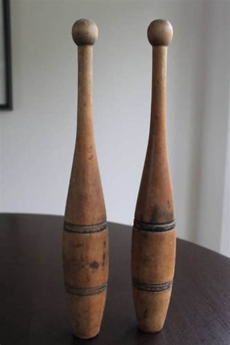 old antique wooden vintage indian juggling pins etsy