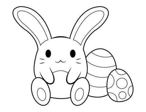 printable cute easter bunny coloring page
