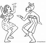 Bailando Afro Donne Brasileira Danzano Coloringcrew Africana Muchachas Acolore sketch template