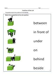 preposition worksheets  kindergarten  preposition
