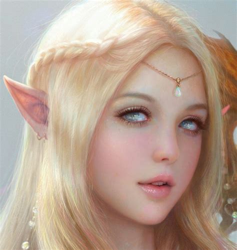 Opal Face Ruoxin Zhang Artstation Elves Fantasy 3d Fantasy