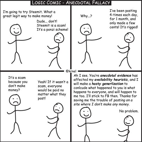 logic comic anecdotal fallacy