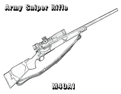 army sniper rifle coloring page  printable coloring pages  kids