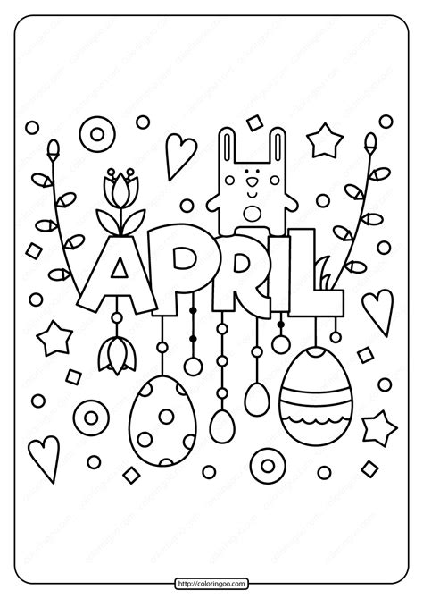 printable april  coloring page