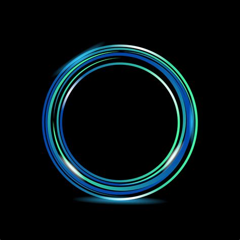 abstract glowing circle light ring design  black background  vector art  vecteezy