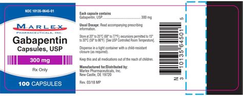 Gabapentin Marlex Pharmaceuticals Inc Fda Package