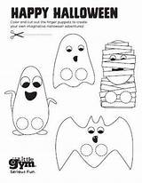 Halloween Puppets Finger Pages Template Coloring sketch template