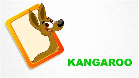 kangaroo animal alphabet pre school learn spelling   kids
