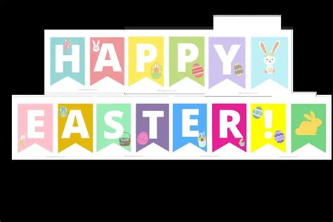 printable happy easter banners add   adventure