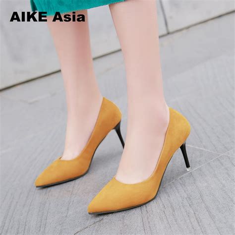 women fashion classic 9cm high heels female cute slip on high heel shoes lady spring and summer