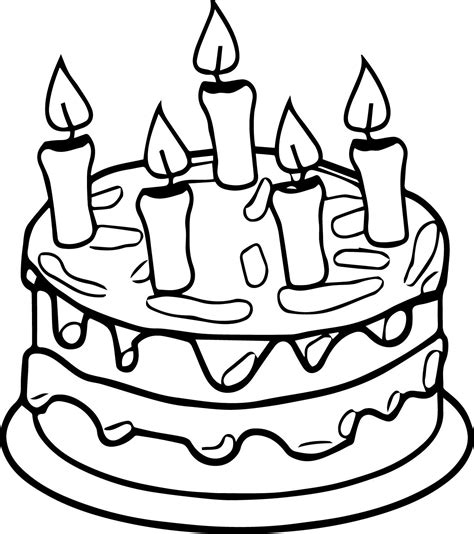 birthday cake colouring pages clipart