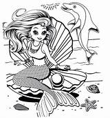 Coloring Frank Lisa Dolphin Mermaid Pages Printable Print Sheet Shelle sketch template