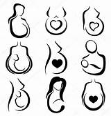 Symbole Incinta Enceinte Ensemble Helioshammer Belly Simboli Depositphotos Simbolo Pregnancy Vectorstock Grafica sketch template