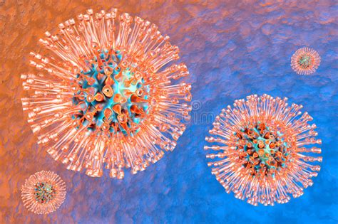 herpes viruses and antibodies stock illustration