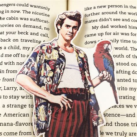 ace ventura fan art collectible bookmark laminated die cut etsy