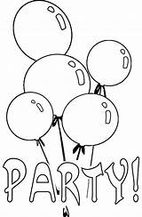Coloring Party Birthday Pages Balloon Balloons Printable Drawing Coloring4free Para Colorear Ballonger Globos Dibujos Getdrawings Kids Time Fun sketch template