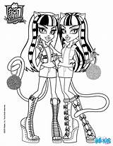 Monster High Coloring Pages Sisters Werecat Printable Dolls Color Print Kids Hellokids Online Para Purrsephone Meowlody Colorear Hermanas Sheets Monter sketch template