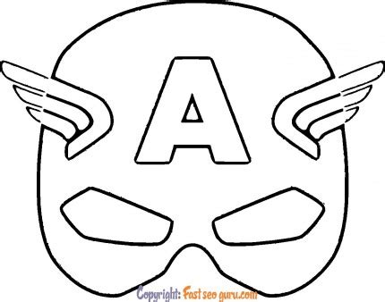 captain america mask template printable  kids coloring pages