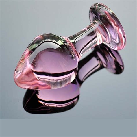 Pink Crystal Glass Anal Butt Plug Round Ball Insert Dildo G Spot Couple