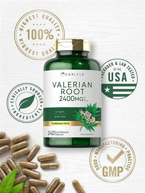 buy valerian root capsules  pills high potency  gmo gluten
