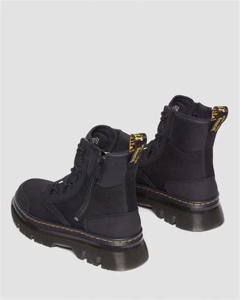 tarik zip poly leather utility boots  black dr martens