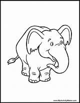 Elephant Coloring Pages Color Baby Animal Animals Print Jungle sketch template
