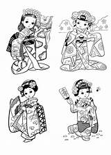 Coloring Japanese Pages Drawing Japan Child Style Chinese Year Little Adults Traditional Asian Printable Coloriage Character Adult Kids Draw Girls sketch template