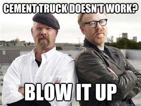 cement truck doesnt work blow   mythbusters blow shit