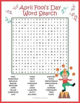 prep april fools day word search puzzle worksheet activity