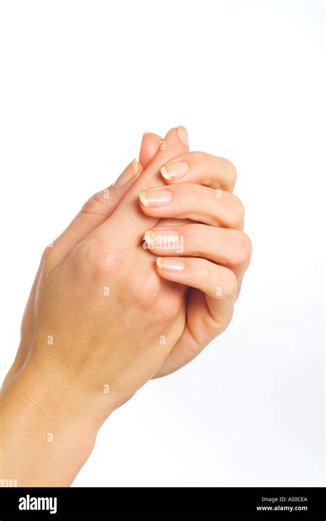 woman rubbing hands  stock photo  alamy