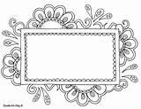 Doodle Name Coloring Borders Pages Template Templates Frames Printable Tag Frame Alley Labels Color Border Flower Card Label School Names sketch template