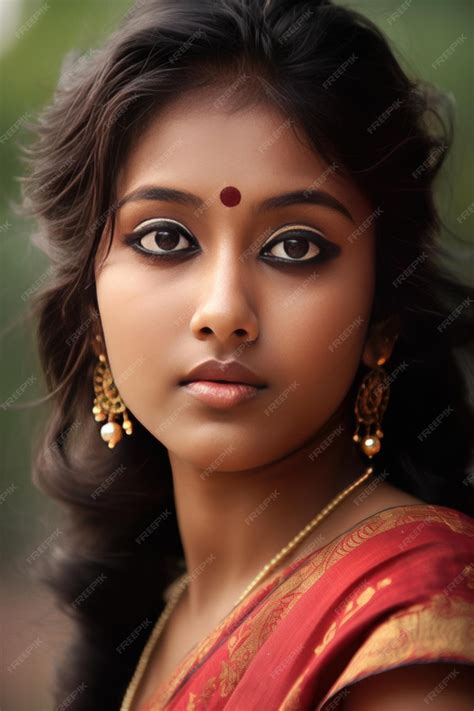 premium ai image beautiful indian woman close  generative ai