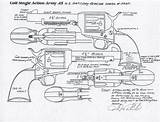 Colt Revolver 1873 Artillery Blueprints sketch template