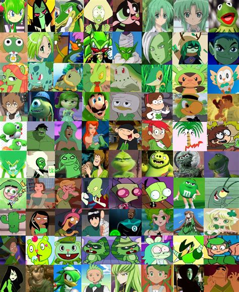green characters collage  cmara  deviantart