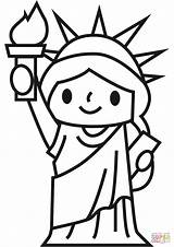 Statue Liberty Coloring Easy Drawing Pages Simple Funny Printable Kids Draw Pedestal Paintingvalley Drawings sketch template