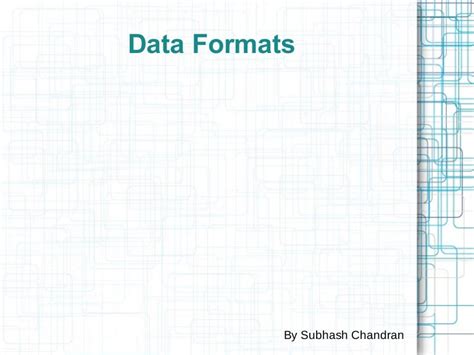 data formats