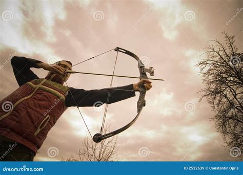 man aiming target royalty  stock images image