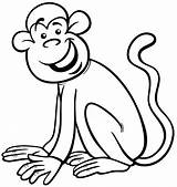 Monkey Macaco Mono Macaquinho Animados Fofo Primate Monkeys sketch template