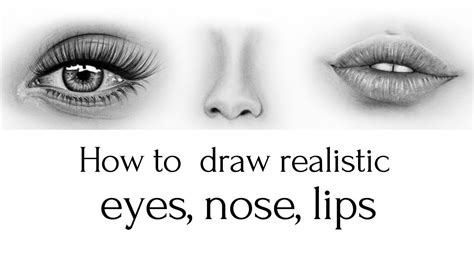 draw realistic eyes nose lipsmouth tutorial step  step