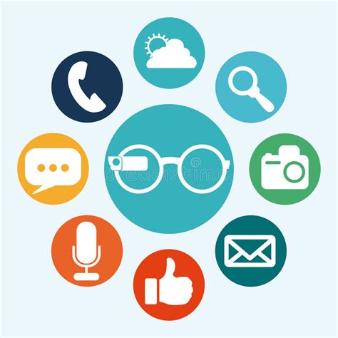 smart glasses wearable technology icon image stock illustration