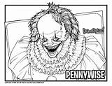 Pennywise Coloring Pages Teeth Printable Draw Drawing Print Too Tutorial Prints sketch template