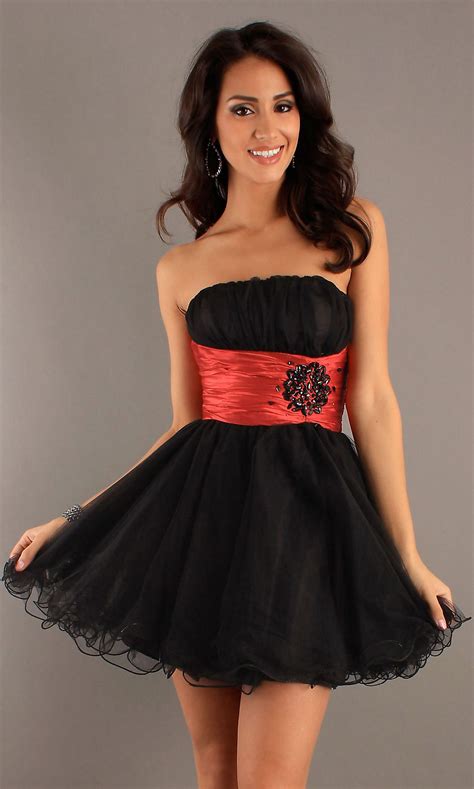 short strapless junior prom dress black prom dress short strapless dress formal tulle dress