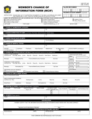 pag ibig mdf form update  fill   sign printable  template signnow