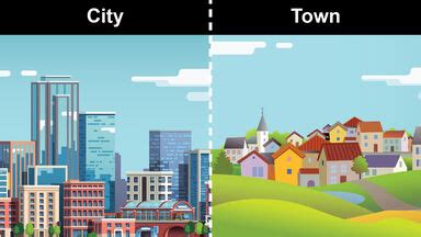 difference   city   town defining places