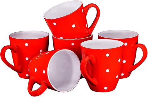 polka dot coffee mug set set   large sized  ounce ceramic coffee mugs restaurant coffee