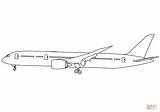 Boeing 787 Coloring Dreamliner 777 Pages Colouring Printable Jet Sketch Template sketch template
