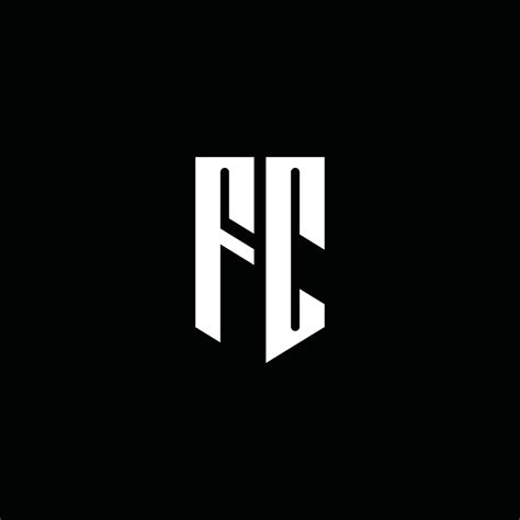 fc logo monogram  emblem style isolated  black background  vector art  vecteezy