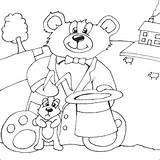 Cute Bear Coloring Magician Pages Teddy Gif Animal sketch template